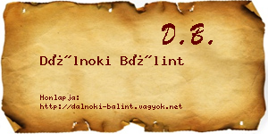 Dálnoki Bálint névjegykártya
