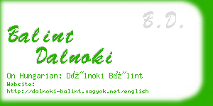 balint dalnoki business card